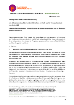 FHK-Stellungnahme zum Referentenentwurf Strafprozessordnung