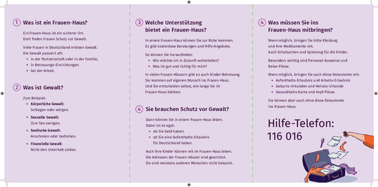 Flyer "Was ist ein Frauenhaus", Seite 2