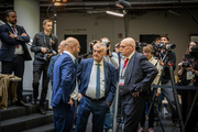 Brandenburgs neuer Innenminister René Wilke (parteilos), Nordrhein-Westfalens Innenminister Herbert Reul (CDU) sowie Bremens Innensenator und IMK-Vorsitzender 2025, Ulrich Mäurer (SPD)