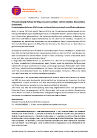 Pressemeldung 5 Jahre Istanbul-Konvention