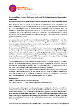 Pressemeldung 5 Jahre Istanbul-Konvention