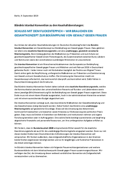Pressemitteilung B&uuml;ndnis Istanbul-Konvention