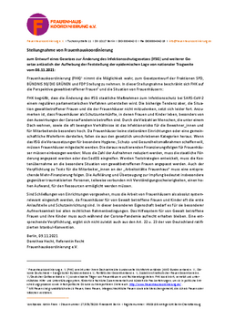FHK-Stellungnahme Entwurf &Auml;nderung Infektionsschutzgesetz