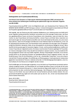 FHK-Stellungnahme Entwurf Änderung Infektionsschutzgesetz