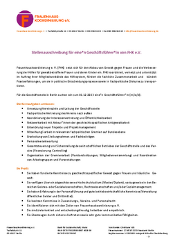 Ausschreibung Geschäftsführung FHK 2023