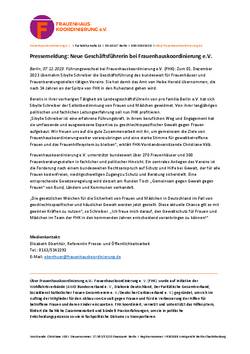 Pressemeldung: Neue Geschäftsführung bei Frauenhauskoordinierung e.V.